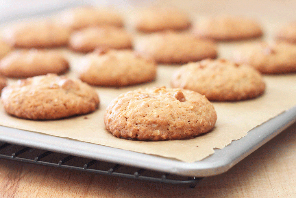 Galletas de mantequilla con avena y caramelo