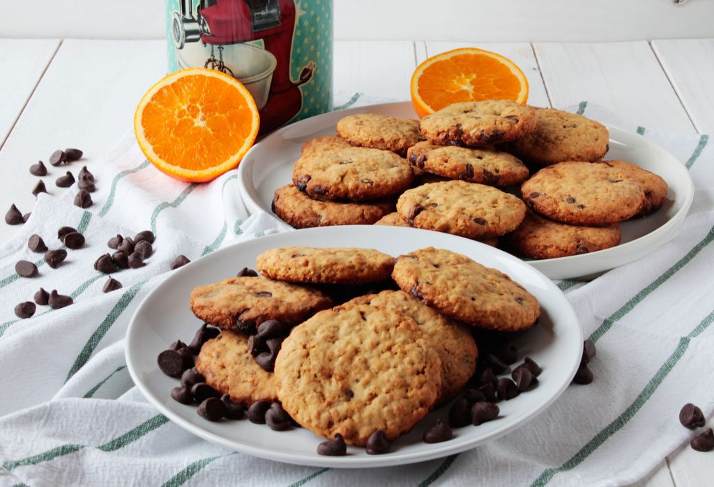Galletas de avena con naranja y chocolate
