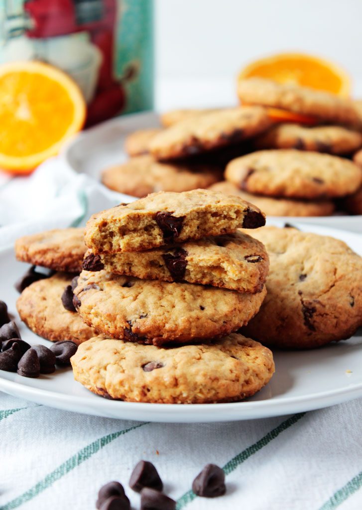 Galletas de avena con naranja y chocolate