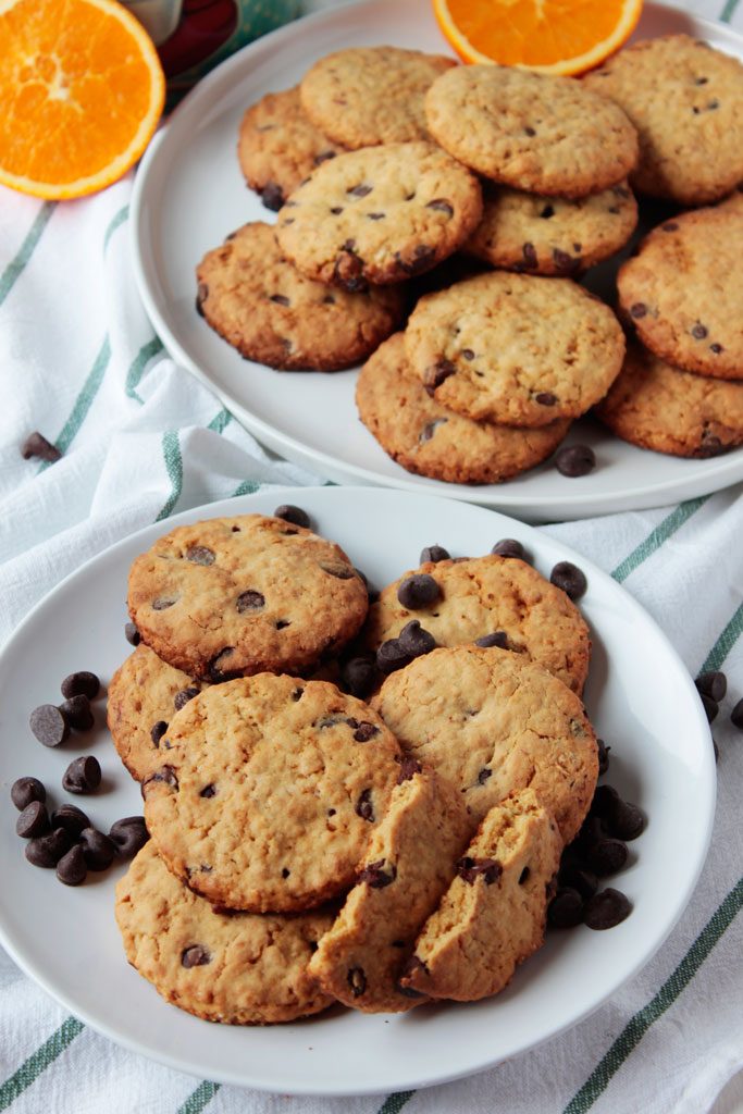 Galletas de avena con naranja y chocolate