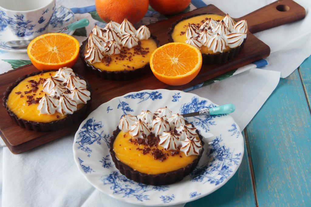 Tartaletas de naranja y chocolate Tartaletas de naranja y chocolate