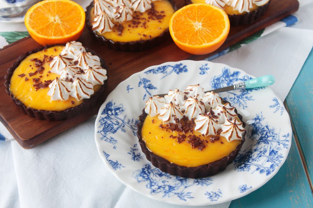 Tartaletas de naranja y chocolate Tartaletas de naranja y chocolate